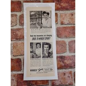 1950 Windex Read Why Happy Housewives‎ Are Switching Back to Windex Vtg Print Ad